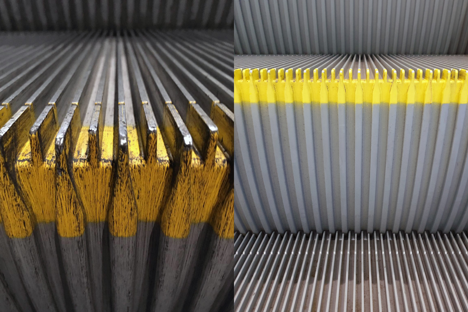 Escalator after professional cleaning